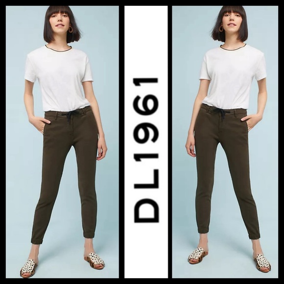 DL1961 Gwen Joggers in Poplar Green - Picture 1 of 6